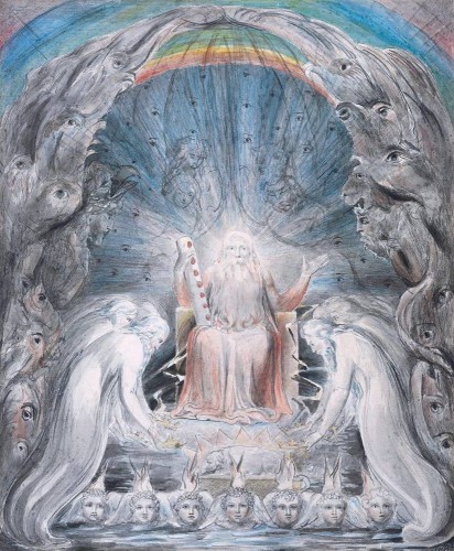 william blake,ulver,poésie,enfer,peinture,romantisme,les 24 vieillards jettent leurs couronnes devant le trône divin,méditation parmi les tombes,diable,ciel,chansons,mythes,sylvain métafiot,dieu,lumière,pluton,âme,divin,augures d'innocence,infini